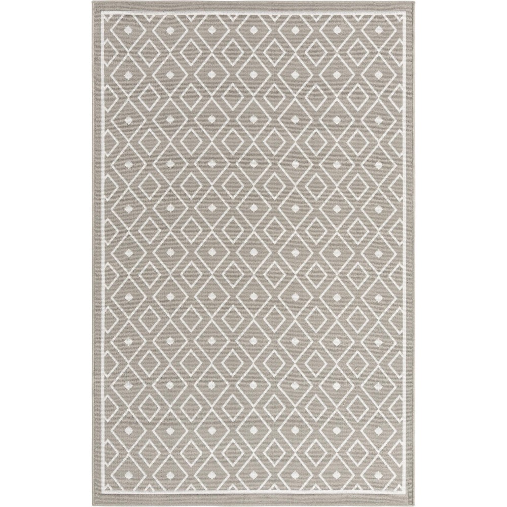 Rug Unique Loom Outdoor Trellis Gray Rectangular 5' 3 x 8' 0