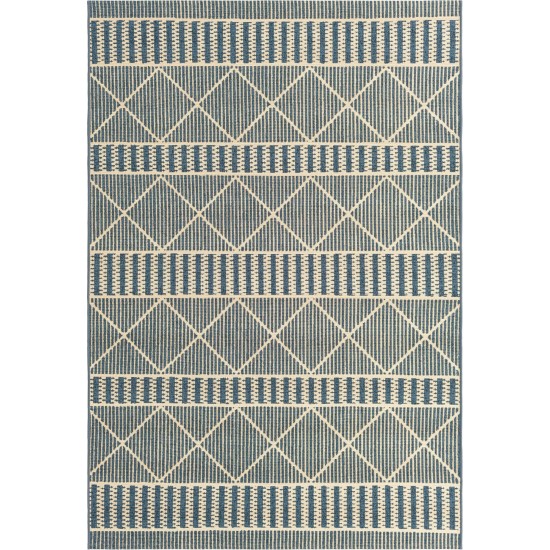 Rug Unique Loom Outdoor Trellis Blue Rectangular 5' 3 x 8' 0