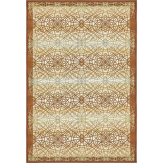 Rug Unique Loom Outdoor Trellis Beige/Brown Rectangular 5' 3 x 8' 0