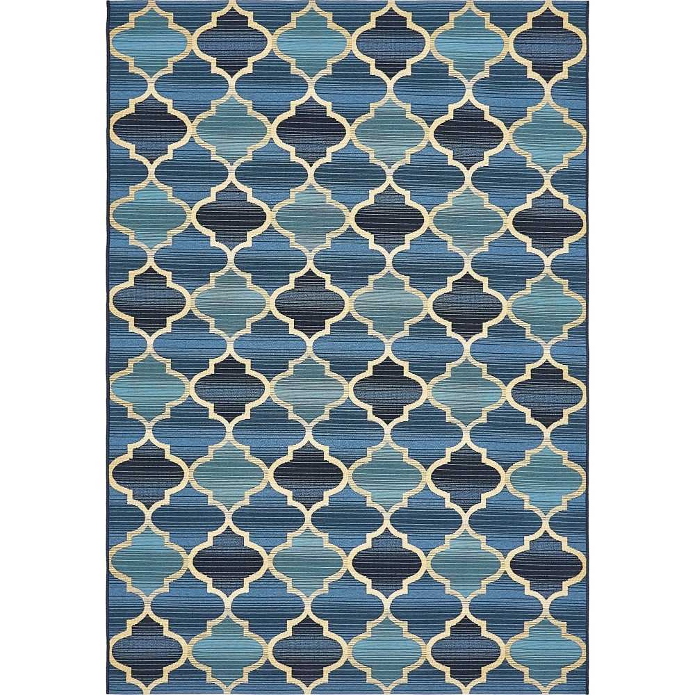 Rug Unique Loom Outdoor Trellis Blue Rectangular 5' 3 x 8' 0 Rug Unique Loom Outdoor Trellis Blue Rectangular 5' 3 x 8' 0