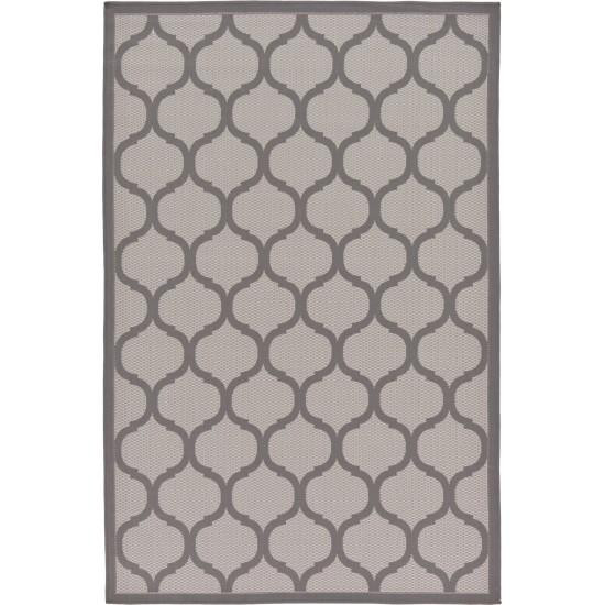 Rug Unique Loom Outdoor Trellis Gray Rectangular 5' 3 x 8' 0