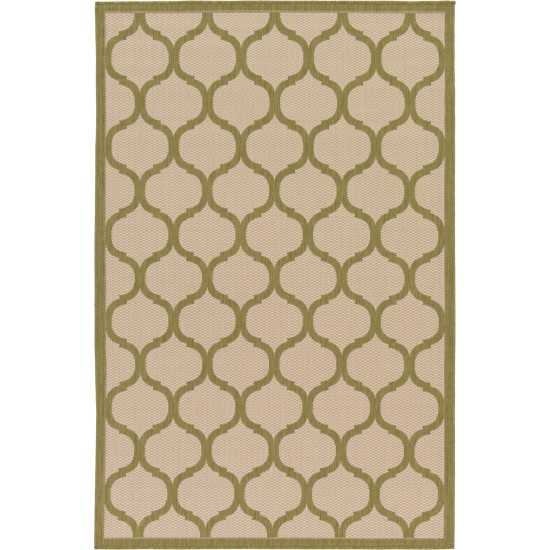 Rug Unique Loom Outdoor Trellis Olive Rectangular 5' 3 x 8' 0