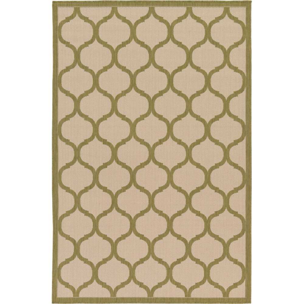 Rug Unique Loom Outdoor Trellis Olive Rectangular 5' 3 x 8' 0