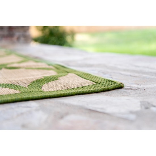 Rug Unique Loom Outdoor Trellis Green Rectangular 5' 3 x 8' 0