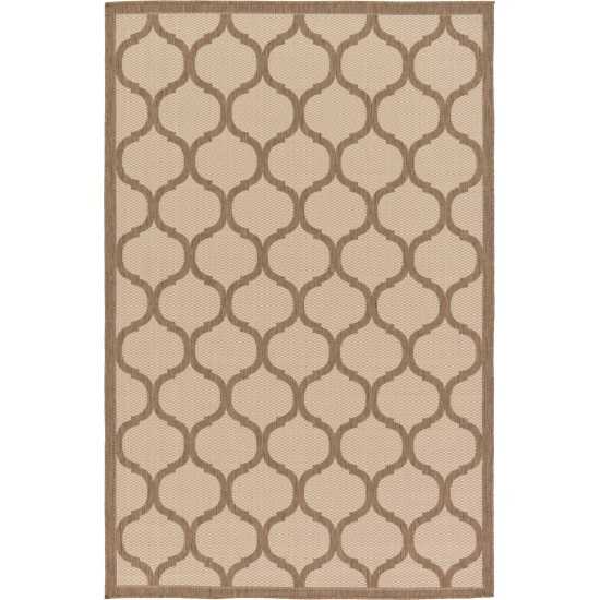 Rug Unique Loom Outdoor Trellis Brown Rectangular 5' 3 x 8' 0