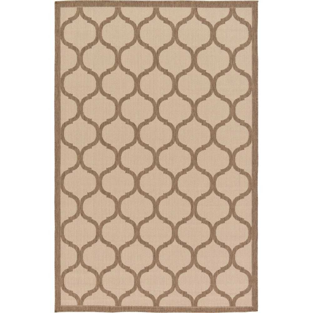 Rug Unique Loom Outdoor Trellis Brown Rectangular 5' 3 x 8' 0