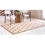 Rug Unique Loom Outdoor Trellis Brown Rectangular 5' 3 x 8' 0