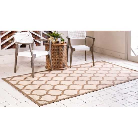 Rug Unique Loom Outdoor Trellis Brown Rectangular 5' 3 x 8' 0