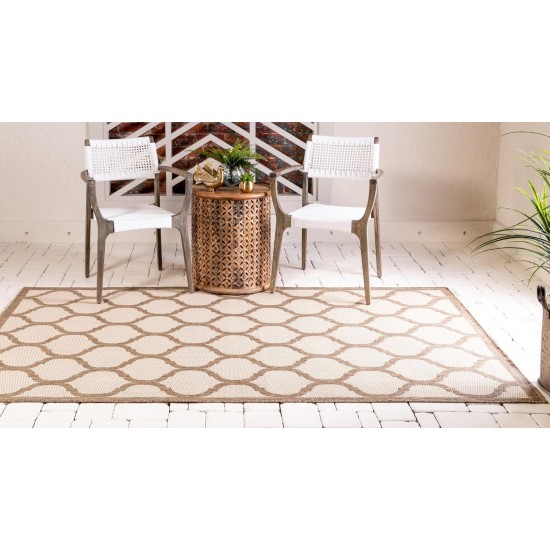 Rug Unique Loom Outdoor Trellis Brown Rectangular 5' 3 x 8' 0