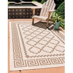 Rug Unique Loom Outdoor Trellis Beige Rectangular 5' 3 x 8' 0