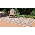 Rug Unique Loom Outdoor Trellis Beige Rectangular 5' 3 x 8' 0