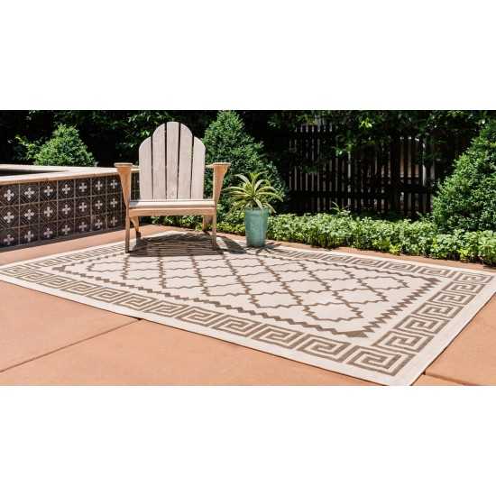 Rug Unique Loom Outdoor Trellis Beige Rectangular 5' 3 x 8' 0