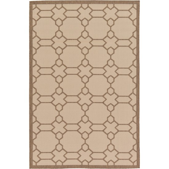 Rug Unique Loom Outdoor Trellis Beige Rectangular 5' 3 x 8' 0