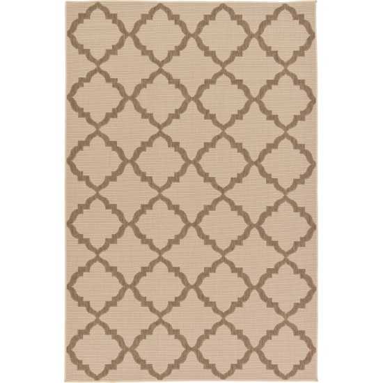 Rug Unique Loom Outdoor Trellis Beige Rectangular 5' 3 x 8' 0