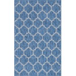 Rug Unique Loom Outdoor Trellis Navy Blue Rectangular 5' 0 x 8' 0