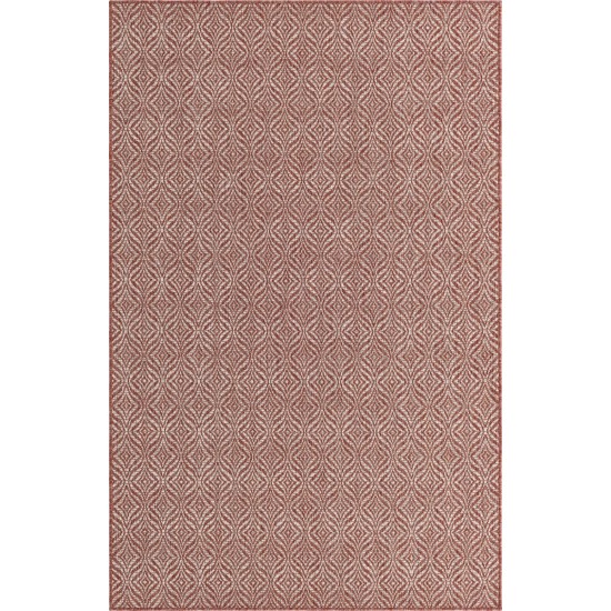 Rug Unique Loom Outdoor Trellis Rust Red Rectangular 5' 0 x 8' 0