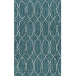 Rug Unique Loom Outdoor Trellis Teal Rectangular 5' 0 x 8' 0