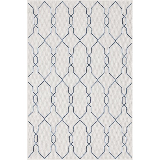 Rug Unique Loom Outdoor Trellis Ivory Rectangular 5' 0 x 8' 0