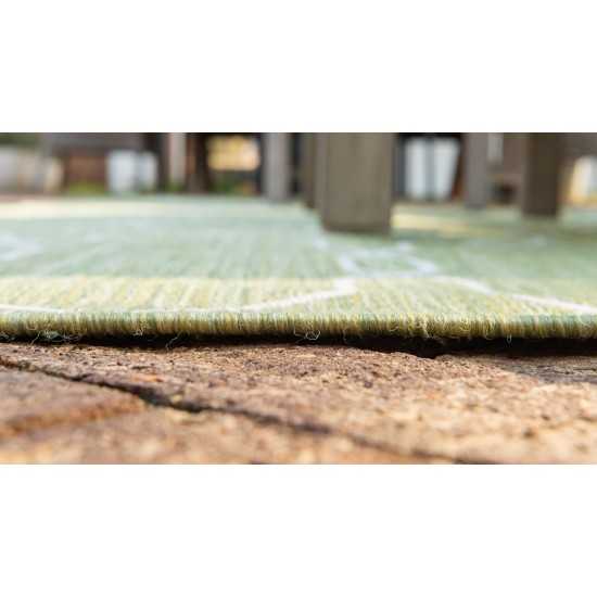 Rug Unique Loom Outdoor Trellis Green Rectangular 5' 0 x 8' 0