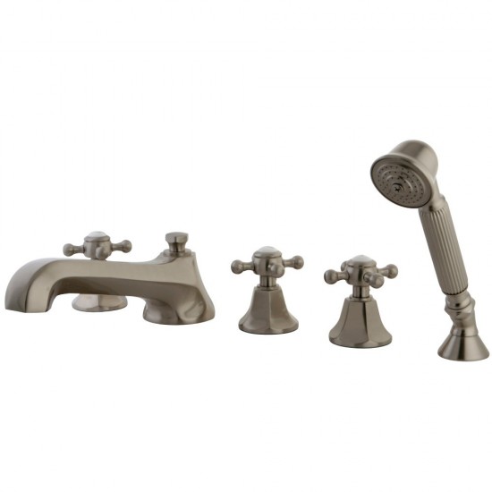 Kingston Brass Roman Tub Faucet with Hand Shower, Brushed Nickel