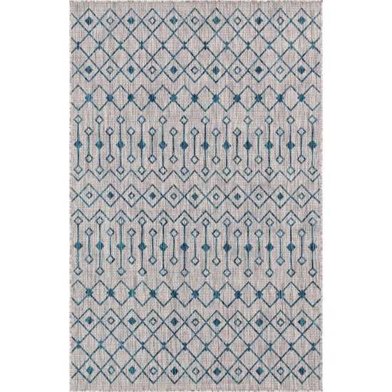 Rug Unique Loom Outdoor Trellis Gray Rectangular 5' 0 x 8' 0