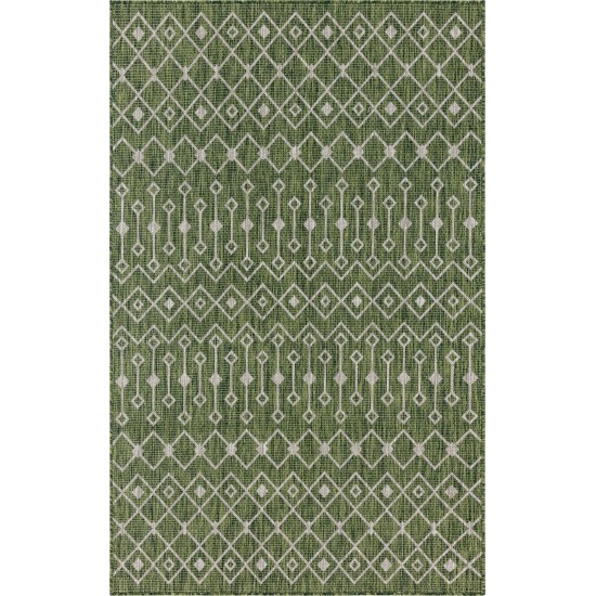 Rug Unique Loom Outdoor Trellis Green Rectangular 5' 0 x 8' 0