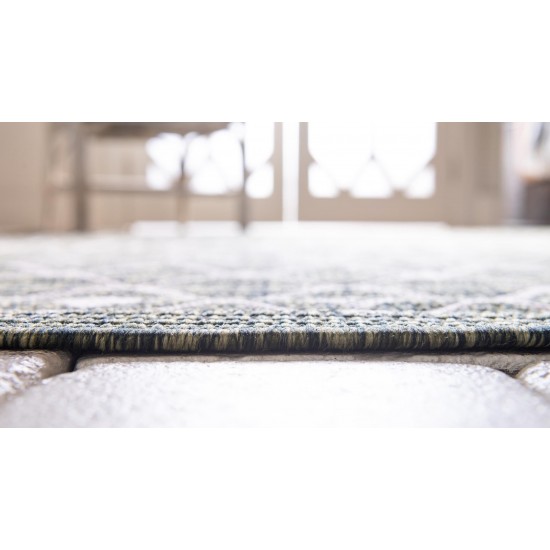 Rug Unique Loom Outdoor Trellis Green Rectangular 5' 0 x 8' 0