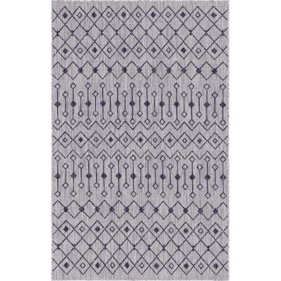 Rug Unique Loom Outdoor Trellis Light Gray Rectangular 5' 0 x 8' 0