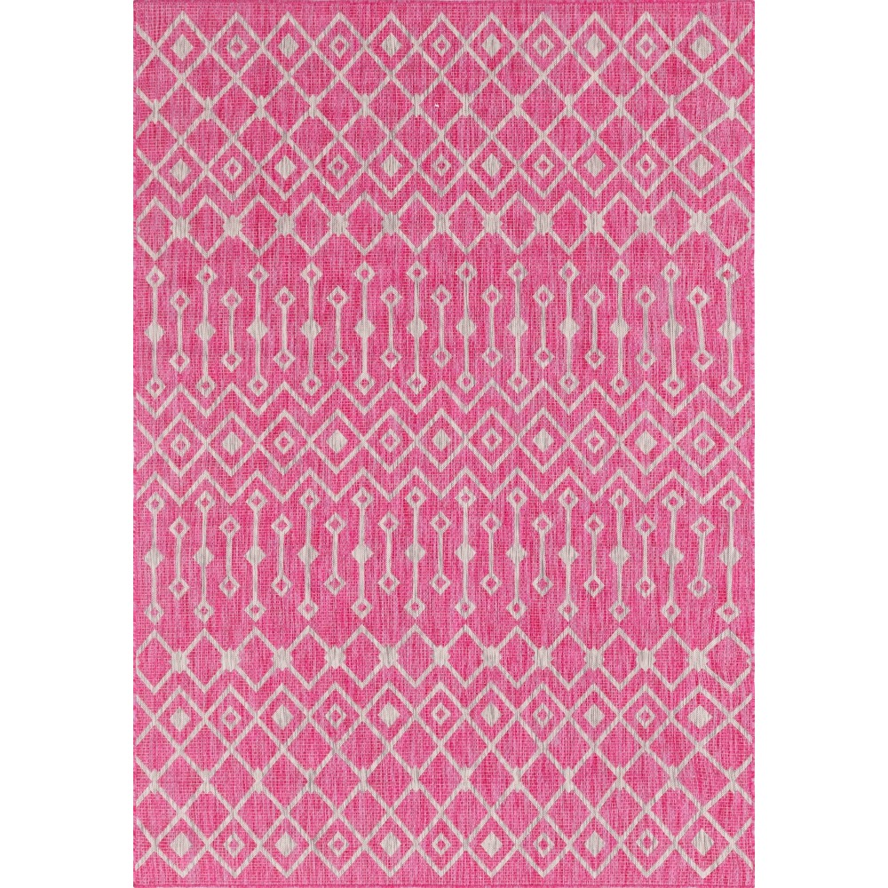 Rug Unique Loom Outdoor Trellis Pink Rectangular 5' 0 x 8' 0