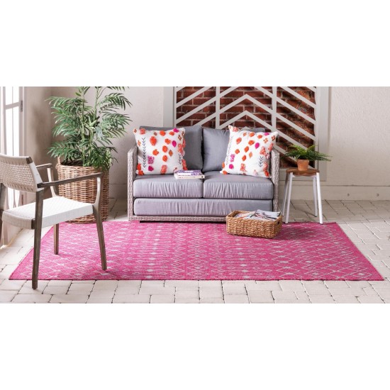 Rug Unique Loom Outdoor Trellis Pink Rectangular 5' 0 x 8' 0