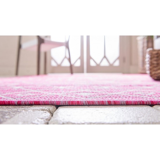 Rug Unique Loom Outdoor Trellis Pink Rectangular 5' 0 x 8' 0