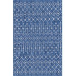 Rug Unique Loom Outdoor Trellis Blue Rectangular 5' 0 x 8' 0