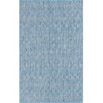 Rug Unique Loom Outdoor Trellis Aqua Blue Rectangular 5' 0 x 8' 0