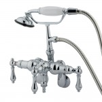 Kingston Brass Vintage Adjustable Center Wall Mount Tub Faucet, Polished Chrome