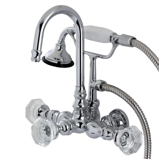 Aqua Vintage Celebrity Wall Mount Clawfoot Tub Faucet, Polished Chrome