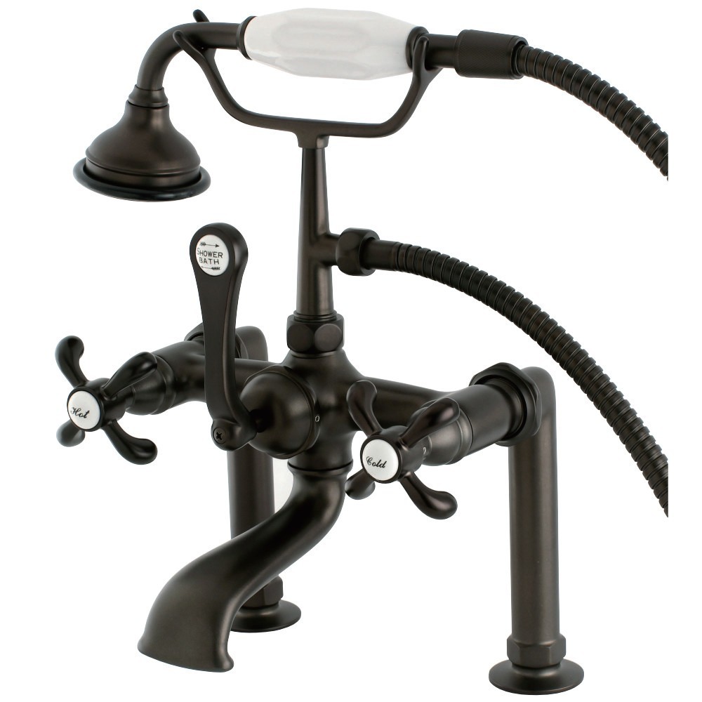 Aqua Vintage French Country Deck Mount Clawfoot Tub Faucet, Oil Rubbed Bronze