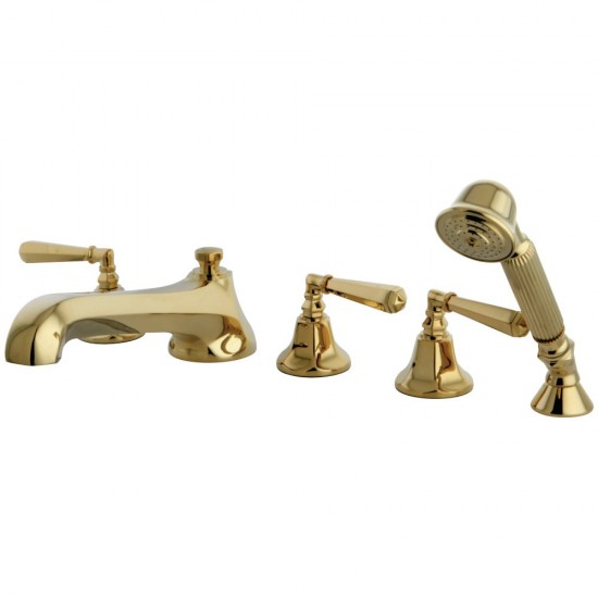 Kingston Brass Roman Tub Faucet with Hand Shower, Polished Brass