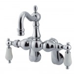 Kingston Brass Vintage Adjustable Center Wall Mount Tub Faucet, Polished Chrome