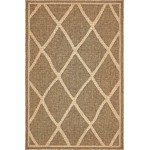 Rug Unique Loom Outdoor Trellis Brown Rectangular 5' 0 x 8' 0