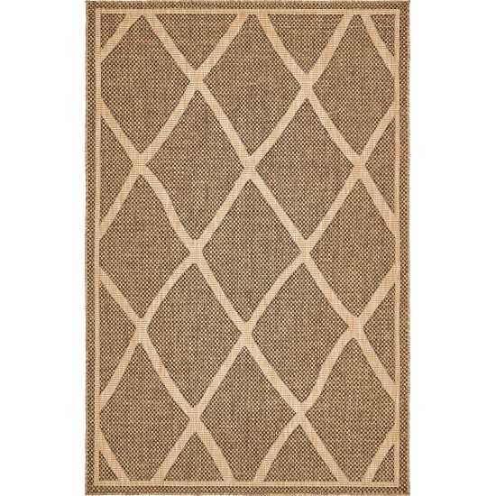 Rug Unique Loom Outdoor Trellis Brown Rectangular 5' 0 x 8' 0