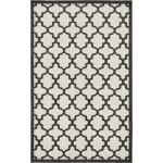 Rug Unique Loom Outdoor Trellis Black Rectangular 5' 0 x 8' 0