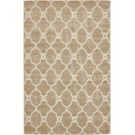 Rug Unique Loom Outdoor Trellis Light Brown Rectangular 5' 0 x 8' 0
