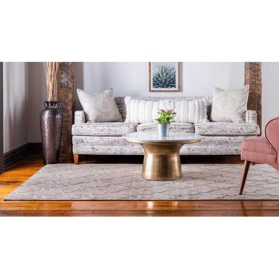 Rug Unique Loom Outdoor Trellis Light Brown Rectangular 5' 0 x 8' 0
