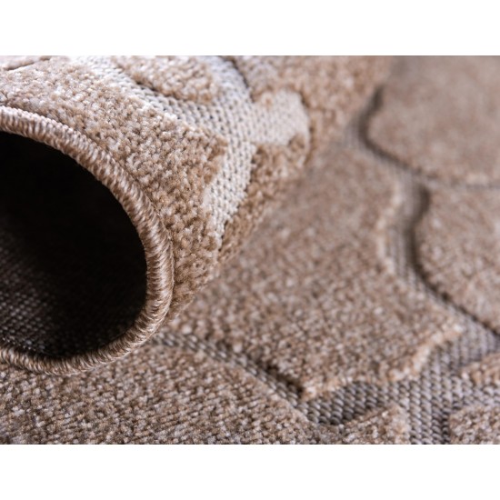 Rug Unique Loom Outdoor Trellis Light Brown Rectangular 5' 0 x 8' 0