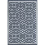 Rug Unique Loom Outdoor Trellis Navy Blue Rectangular 4' 0 x 6' 0