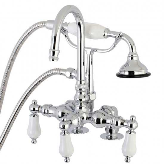 Aqua Vintage Vintage Clawfoot Tub Faucet with Hand Shower, Polished Chrome