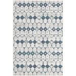 Rug Unique Loom Outdoor Trellis Ivory/Blue Rectangular 4' 0 x 6' 0