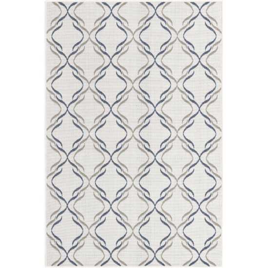 Rug Unique Loom Outdoor Trellis Ivory Rectangular 4' 0 x 6' 0