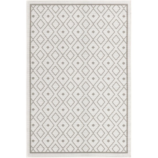 Rug Unique Loom Outdoor Trellis Ivory Rectangular 4' 0 x 6' 0