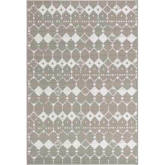 Rug Unique Loom Outdoor Trellis Gray Rectangular 4' 0 x 6' 0